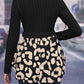 Women's Isla Leopard Peplum Round Neck Blouse
