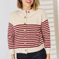 Striped Button Up Long Sleeve Cardigan