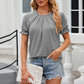 Round Neck Flounce Sleeve T-Shirt