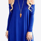 Women's Full Size Cold-Shoulder Long Sleeve Round Neck Dress