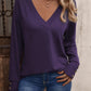 Full Size V-Neck Long Sleeve Top