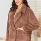 Culture Code Double Breasted Taupe Fuzzy Coat