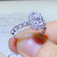 2 Carat Moissanite 925 Sterling Silver Halo Ring