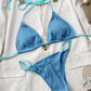 SOBodacious Ribbed Tie Back Bikini Set