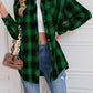 Plaid Button Up Dropped Shoulder Outerwear