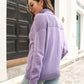 Lavender or Cream Turtleneck Raglan Sleeve Sweater