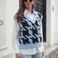 Zoe&Hannah Houndstooth V-Neck Sweater Vest