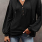Full Size Buttoned Drop Shoulder Hoodie