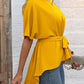 Tied Round Neck Half Sleeve Blouse