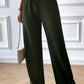 Drawstring Wide Leg Pants with Pocketed