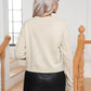 Cable-Knit Round Neck Long Sleeve Sweater