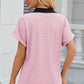 Eyelet Johnny Collar Short Sleeve T-Shirt
