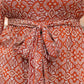 Plus Size Printed V-Neck Tie Front Balloon Sleeve Jumpsuit