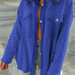 Pocketed Button Up Droppped Shoulder Jacket