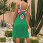 Openwork Sleeveless Embroidery Dress