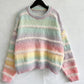 Striped Round Neck Long Sleeve Sweater