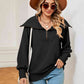 Full Size Half-Zip Collared Sweatshirt