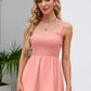 Full Size Smocked Square Neck Baby doll Tank