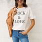Simply Love Full Size ROCK ＆ LOVE Short Sleeve T-Shirt