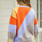 ZELDAlea Color Block Round Neck Long Sleeve Sweater