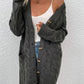 Cable-Knit Button Down Cardigan with Pockets