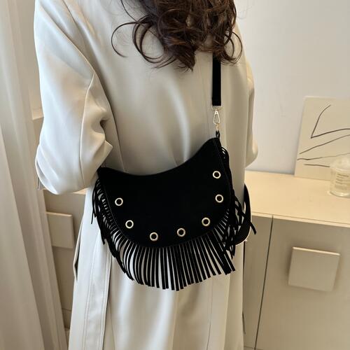 High-end Designer Fringe Detail Crossbody Bag