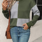 Textured Color Block Round Neck Sweatshirt