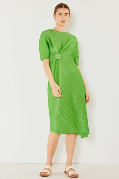 Marina West Swim Pleated Dolman Sleeve Dress *