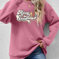 Christmas THEMED Letter Graphic Round Neck Sweatshirt