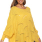 Full Size Round Neck Long Sleeve Openwork Sweater