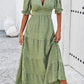 Tie Back Short Sleeve Tiered Dress
