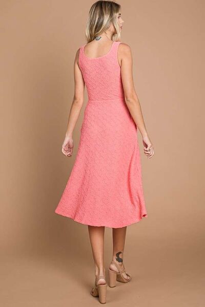 Culture Code Texture Square Neck Tank Dress with Pockets *