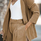 HANNAH MEA Full Size Longline Blazer and Shorts Set with Pockets