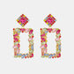 Square Shape Glass Stone Dangle Earrings