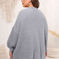 Plus Size Open Front Dropped Shoulder Knit Cardigan