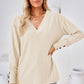 Full Size V-Neck Long Sleeve Blouse
