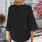 V-Neck Three-Quarter Sleeve Top