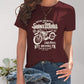 Motorcycle Graphic Round Neck T-Shirt