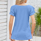 Full Size Square Neck Flutter Sleeve Top