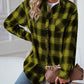 Plaid Button Up Dropped Shoulder Outerwear