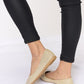 Forever Link Champagne Rhinestone Point Toe Flat Slip-Ons