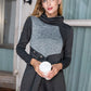Beauteous Full Size Two-Tone Funnel Neck Long Sleeve Top