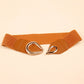 Women's Ribbed Alloy Buckle Elastic Belt