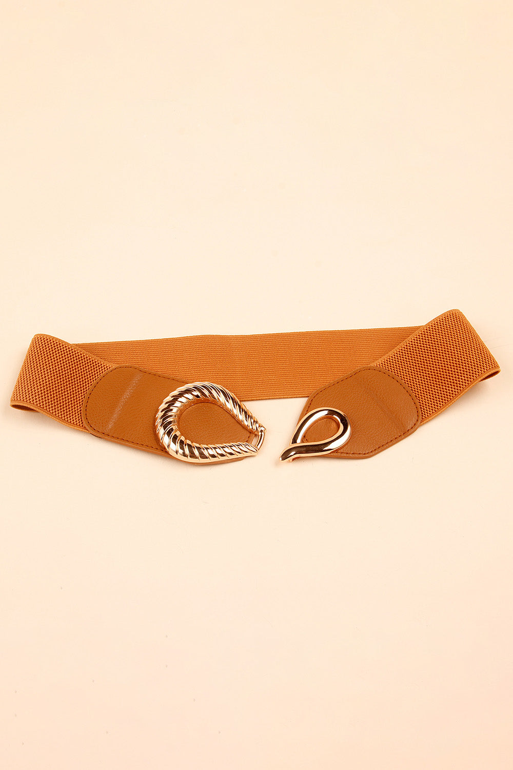 Women's Ribbed Alloy Buckle Elastic Belt