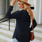 Full Size Long Sleeve Hooded Blouse