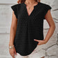 Swiss Dot Ruffled Cap Sleeve T-Shirt