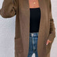 Open Front Rib-Knit Cardigan with Pockets