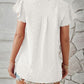Swiss Dot Notched Cap Sleeve T-Shirt