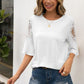 Ruffled Cutout Round Neck Half Sleeve T-Shirt