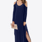 Women's Full Size Valencia Cold-Shoulder Split Dress with Pockets